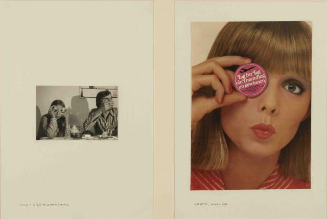 Sanja Iveković "Double Life" series (1975-1976), Gelatin silver print, magazine page and text 