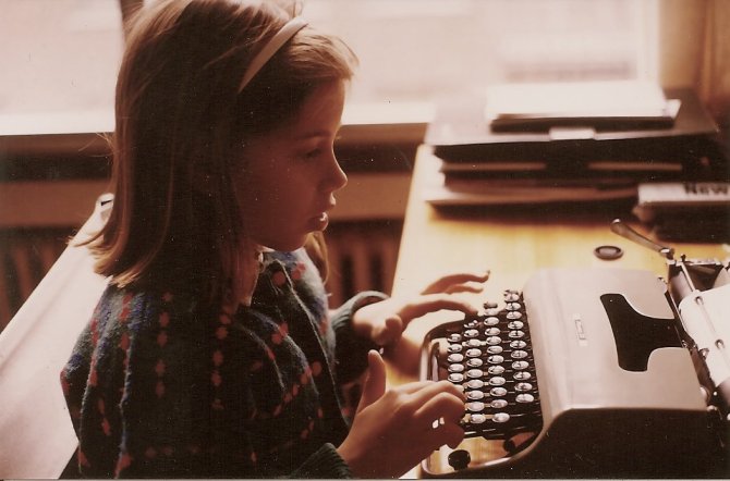 Me, writing god knows what at 8 or 9 years old